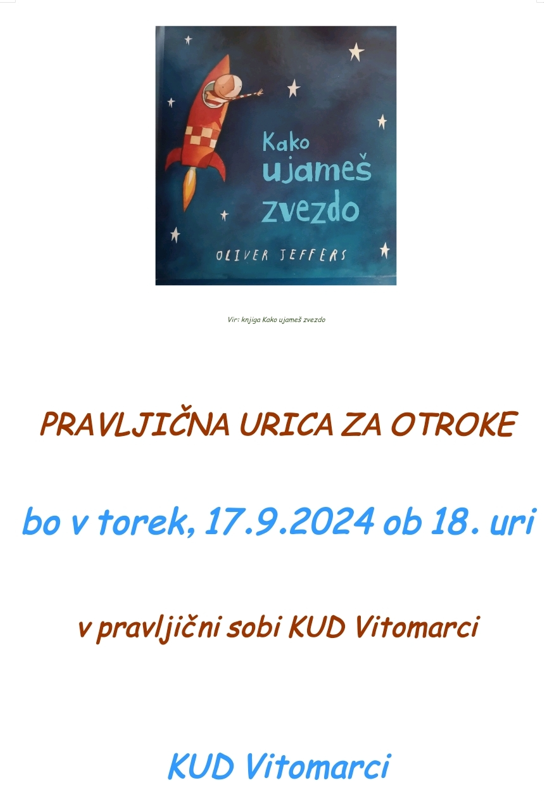 PRAVLJIČNA URICA ZA OTROKE 17.9.2024